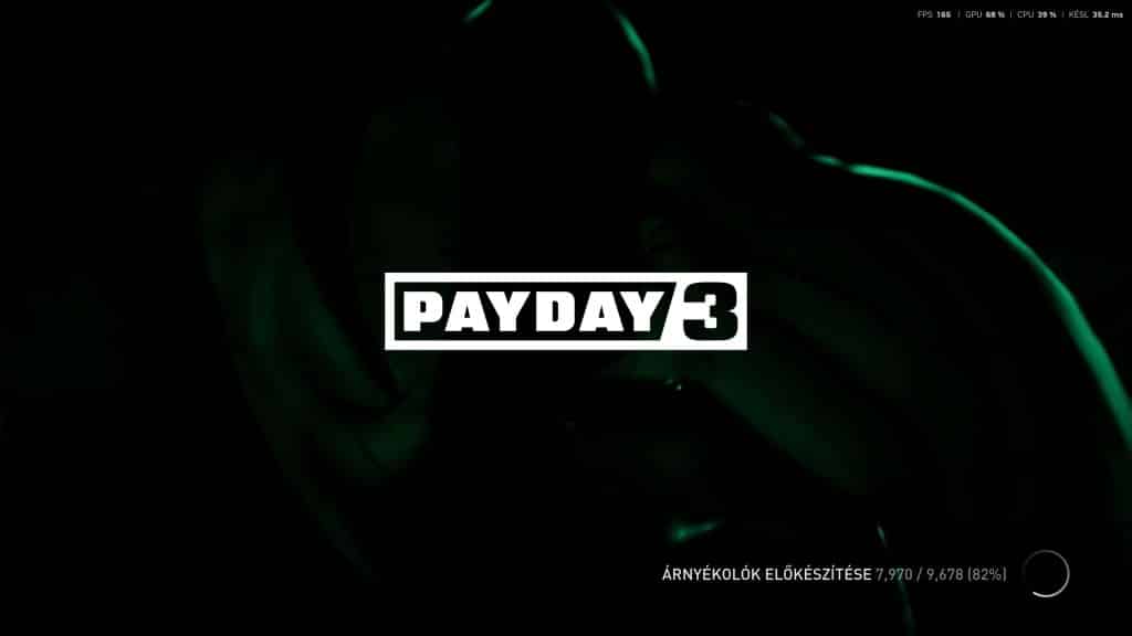 PAYDAY 3 logó és magyar töltőképernyő